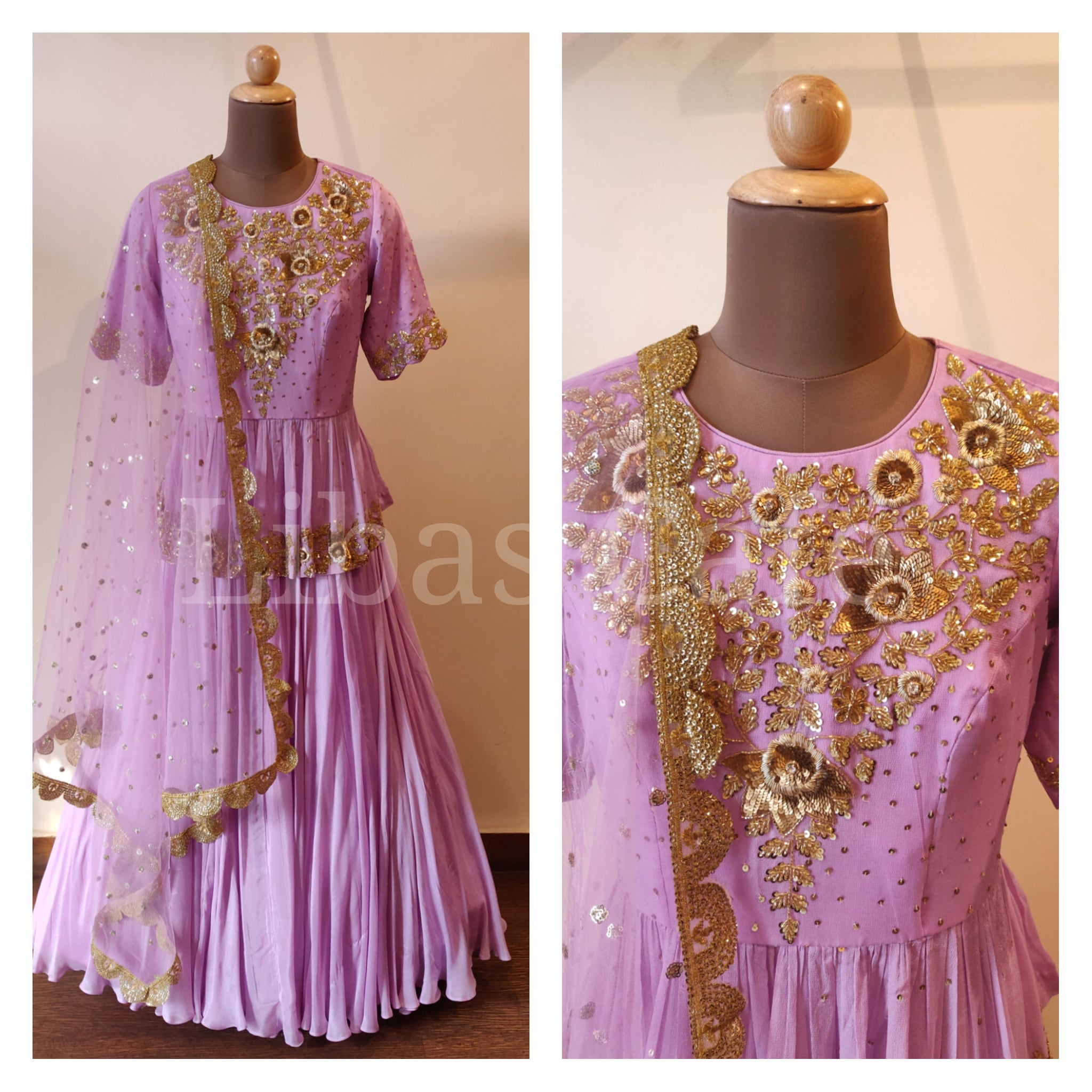 Lilac Peplum Lehenga